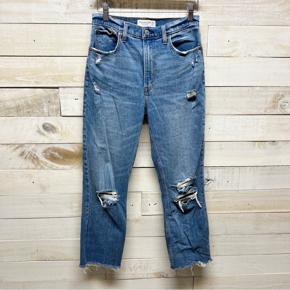 Abercrombie & Fitch Ankle Straight Ultra‎ High Rise Jeans Size 28/6 Stretch